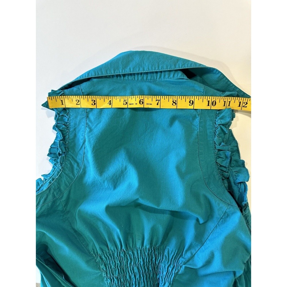 Millenium 100% Cotton Button Down Collar Ruffle D… - image 8